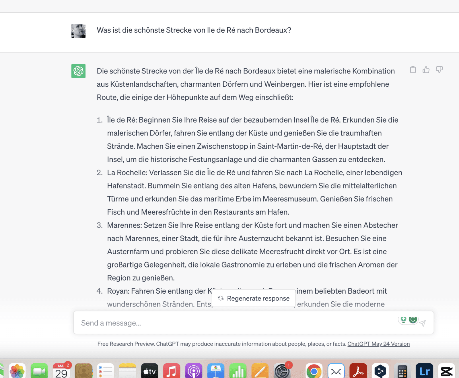 chatGPT als Reiseführer?